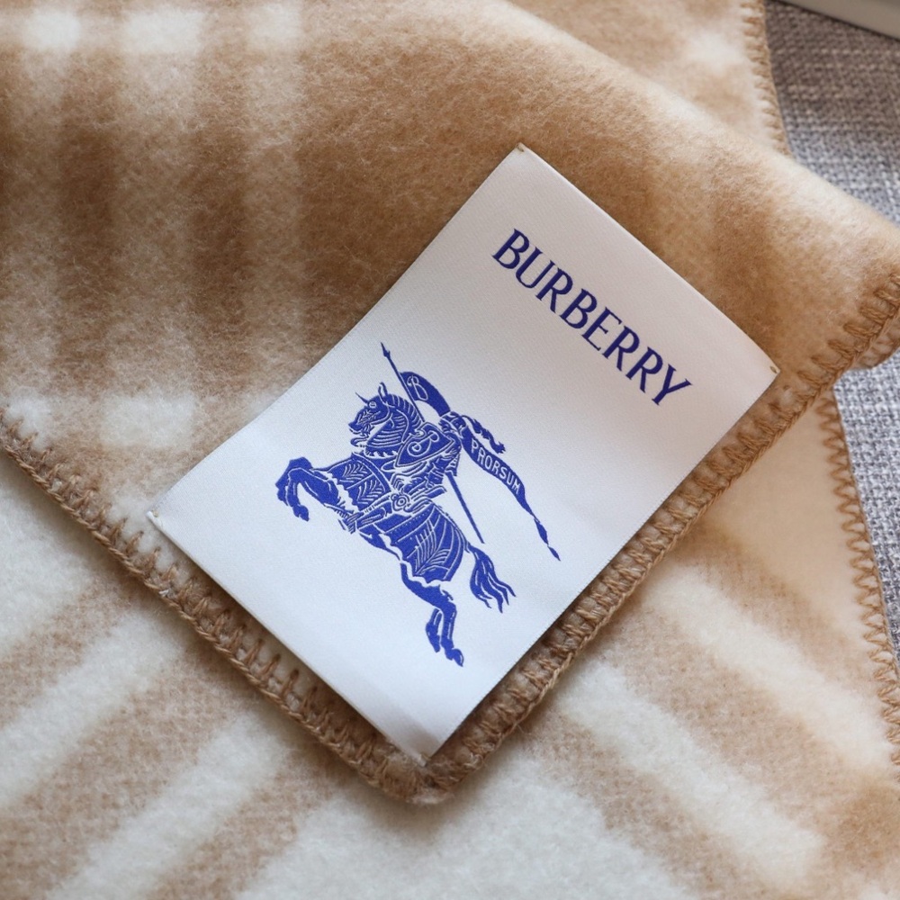Burberry Tan and Cream Check Scarf - Picture 4 of 5